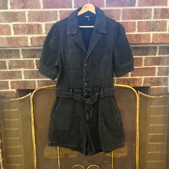 PAIGE washed black denim romper - Picture 1 of 2